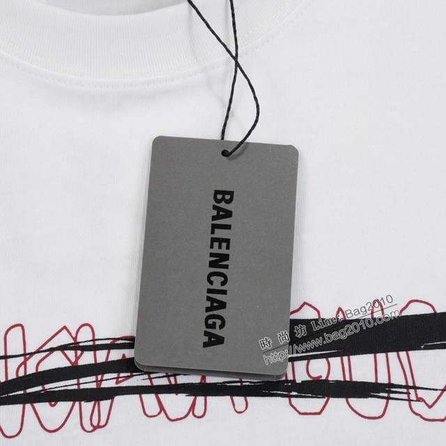 Balenciaga專櫃巴黎世家2023SS新款印花T恤 男女同款 tzy2737